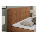 Łóżko kontynentalne LUKA KING 180x200 - H4 - pomarańczowy, struktura