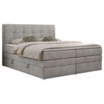 Łóżko kontynentalne LUKA KING 120x200 - H3 - jasnoszary, struktura