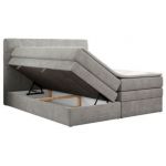 Łóżko kontynentalne LUKA KING 200x200 - H3 - jasnoszary, struktura