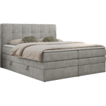 Łóżko kontynentalne LUKA KING 160x200 - H4 - jasnoszary, struktura