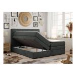 Łóżko kontynentalne LUKA KING 120x200 - H3 - ciemnoszary, struktura