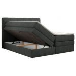 Łóżko kontynentalne LUKA KING 120x200 - H3 - ciemnoszary, struktura