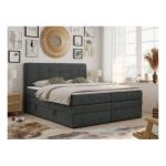 Łóżko kontynentalne LUKA KING 160x200 - H3 - ciemnoszary, struktura