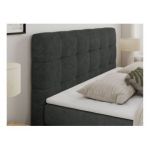 Łóżko kontynentalne LUKA KING 120x200 - H4 - ciemnoszary, struktura