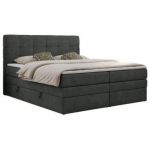 Łóżko kontynentalne LUKA KING 180x200 - H4 - ciemnoszary, struktura