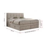 Łóżko kontynentalne LUKA KING 120x200 - H3 - beżowy, struktura