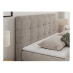 Łóżko kontynentalne LUKA KING 120x200 - H3 - beżowy, struktura