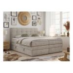 Łóżko kontynentalne LUKA KING 140x200 - H3 - beżowy, struktura