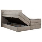 Łóżko kontynentalne LUKA KING 200x200 - H3 - beżowy, struktura