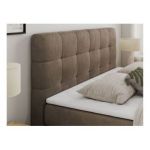 Łóżko kontynentalne LUKA KING 200x200 - H4 - brązowy, welwet