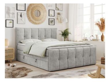 Łóżko kontynentalne PREMIUM 11 KING 120x200 - H3 - jasnoszary, struktura