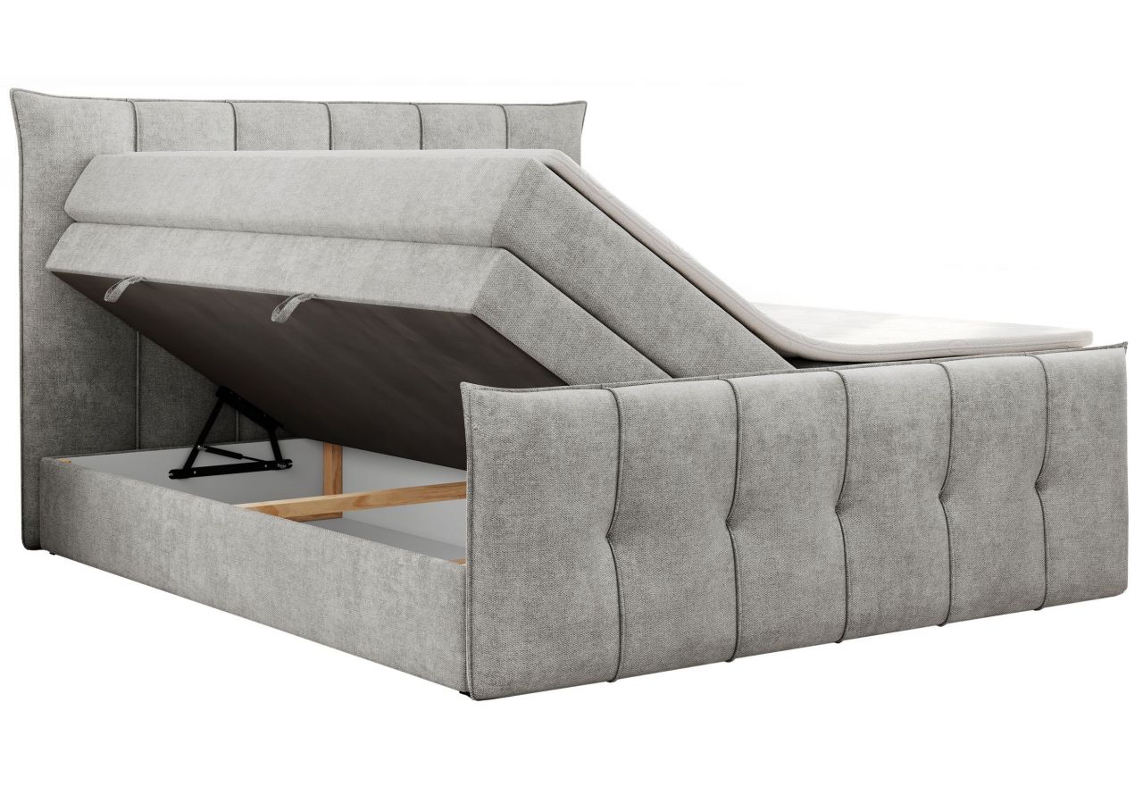 Łóżko kontynentalne PREMIUM 11 KING 120x200 - H3 - jasnoszary, struktura