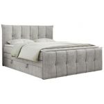 Łóżko kontynentalne PREMIUM 11 KING 180x200 - H3 - jasnoszary, struktura