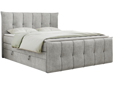 Łóżko kontynentalne PREMIUM 11 KING 200x200 - H3 - jasnoszary, struktura