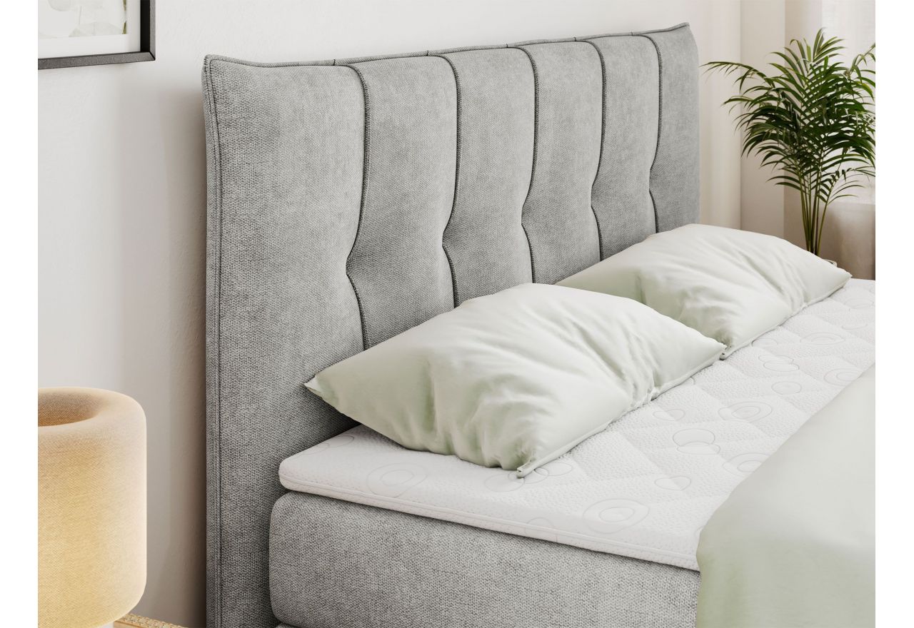 Łóżko kontynentalne PREMIUM 11 KING 200x200 - H3 - jasnoszary, struktura
