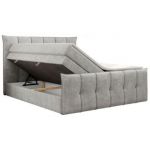 Łóżko kontynentalne PREMIUM 11 KING 200x200 - H4 - jasnoszary, struktura