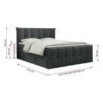Łóżko kontynentalne PREMIUM 11 KING 160x200 - H3 - ciemnoszary, struktura