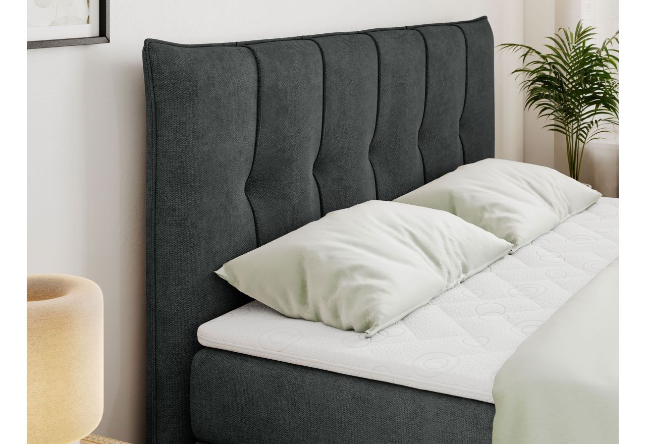 Łóżko kontynentalne PREMIUM 11 KING 120x200 - H4 - ciemnoszary, struktura