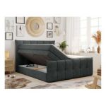 Łóżko kontynentalne PREMIUM 11 KING 140x200 - H4 - ciemnoszary, struktura