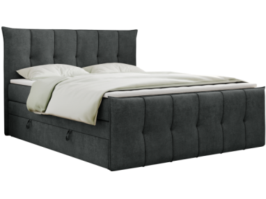Łóżko kontynentalne PREMIUM 11 KING 160x200 - H4 - ciemnoszary, struktura