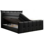 Łóżko kontynentalne PREMIUM 11 KING 120x200 - H3 - czarny, ekoskóra