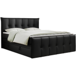 Łóżko kontynentalne PREMIUM 11 KING 140x200 - H4 - czarny, ekoskóra