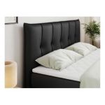 Łóżko kontynentalne PREMIUM 11 KING 200x200 - H4 - czarny, ekoskóra