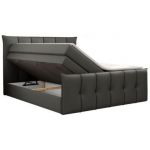 Łóżko kontynentalne PREMIUM 11 KING 160x200 - H3 - ciemnoszary, ekoskóra
