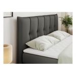 Łóżko kontynentalne PREMIUM 11 KING 180x200 - H3 - ciemnoszary, ekoskóra