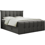 Łóżko kontynentalne PREMIUM 11 KING 140x200 - H4 - ciemnoszary, ekoskóra