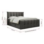 Łóżko kontynentalne PREMIUM 11 KING 180x200 - H4 - ciemnoszary, ekoskóra