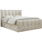 Łóżko kontynentalne PREMIUM 11 KING 180x200 - H3 - beżowy, welwet