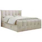 Łóżko kontynentalne PREMIUM 11 KING 140x200 - H4 - beżowy, welwet