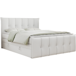 Łóżko kontynentalne PREMIUM 11 KING 180x200 - H3 - biały, ekoskóra