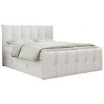Łóżko kontynentalne PREMIUM 11 KING 180x200 - H3 - biały, ekoskóra