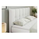 Łóżko kontynentalne PREMIUM 11 KING 200x200 - H3 - biały, ekoskóra