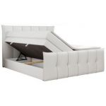 Łóżko kontynentalne PREMIUM 11 KING 120x200 - H4 - biały, ekoskóra
