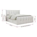 Łóżko kontynentalne PREMIUM 11 KING 160x200 - H4 - biały, ekoskóra