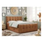 Łóżko kontynentalne PREMIUM 11 KING 120x200 - H3 - pomarańczowy, struktura