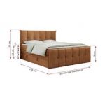 Łóżko kontynentalne PREMIUM 11 KING 120x200 - H3 - pomarańczowy, struktura