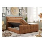 Łóżko kontynentalne PREMIUM 11 KING 140x200 - H3 - pomarańczowy, struktura