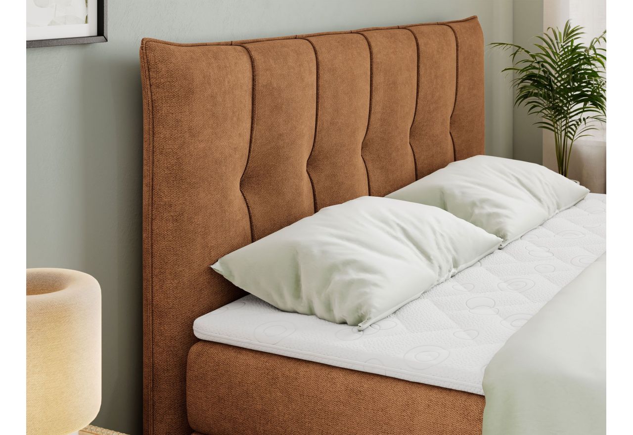 Łóżko kontynentalne PREMIUM 11 KING 160x200 - H3 - pomarańczowy, struktura