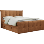 Łóżko kontynentalne PREMIUM 11 KING 200x200 - H3 - pomarańczowy, struktura