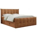 Łóżko kontynentalne PREMIUM 11 KING 140x200 - H4 - pomarańczowy, struktura