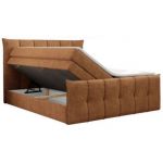 Łóżko kontynentalne PREMIUM 11 KING 160x200 - H4 - pomarańczowy, struktura