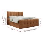 Łóżko kontynentalne PREMIUM 11 KING 180x200 - H4 - pomarańczowy, struktura
