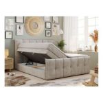 Łóżko kontynentalne PREMIUM 11 KING 120x200 - H3 - beżowy, struktura