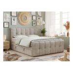 Łóżko kontynentalne PREMIUM 11 KING 140x200 - H3 - beżowy, struktura