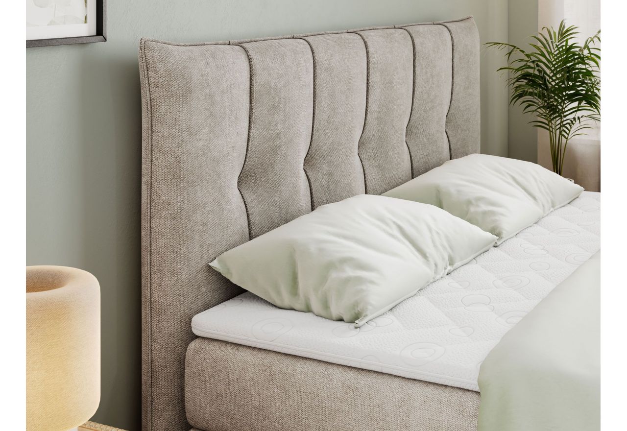 Łóżko kontynentalne PREMIUM 11 KING 200x200 - H3 - beżowy, struktura