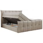 Łóżko kontynentalne PREMIUM 11 KING 140x200 - H4 - beżowy, struktura